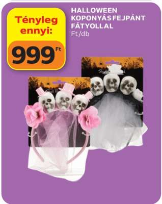 HALLOWEEN KOPONYÁS FEJPÁNT FÁTYOLLAL