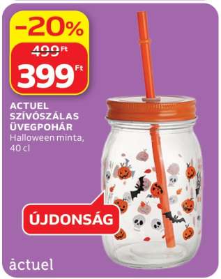 ACTUEL SZÍVÓSZÁLAS ÜVEGPOHÁR