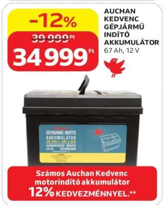 Auchan Kedvenc Gépjármű Indító Akkumulátor