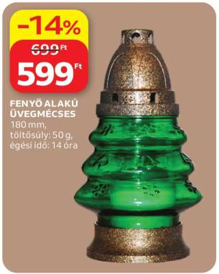 Fenyő alakú üvegmécses