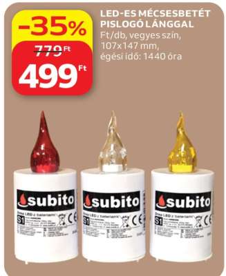 LED-ES MÉCSESBETÉT PISLOGÓ LÁNGGAL