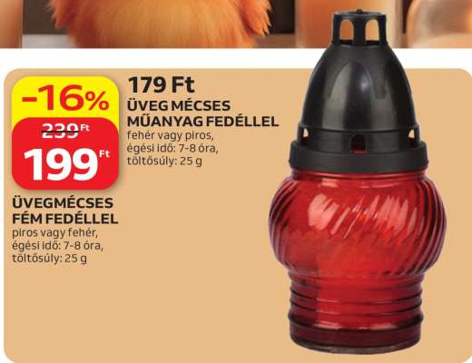 Üvegmécses fém fedéllel