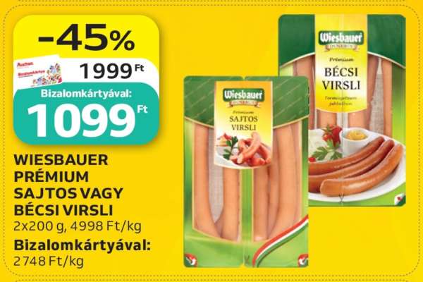 Wiesbauer Prémium Sajtos vagy Bécsi Virsli