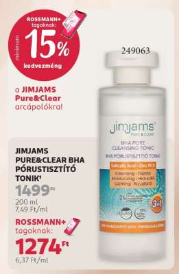 JimJams Pure&Clear BHA pórustisztító tonik