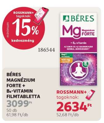 Béres Magnézium Forte +B6-vitamin filmtabletta