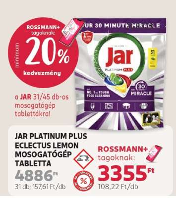 JAR PLATINUM PLUS ECLECTUS LEMON MOSOGATÓGÉP TABLETTA