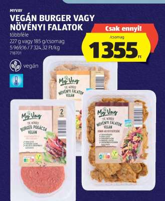 MYVAY VEGÁN BURGER VAGY NÖVÉNYI FALATOK