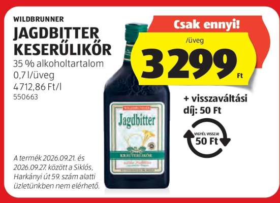 Wildbrunner Jagdbitter Keserűlikőr