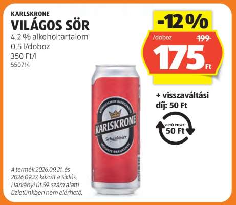 KARLSKRONE VILÁGOS SÖR