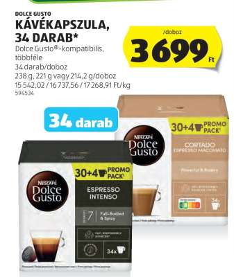 Dolce Gusto Kávékapszula, 34 darab