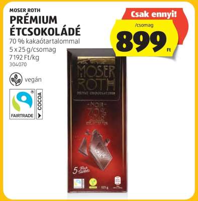 MOSER ROTH PRÉMIUM ÉTCSOKOLÁDÉ
