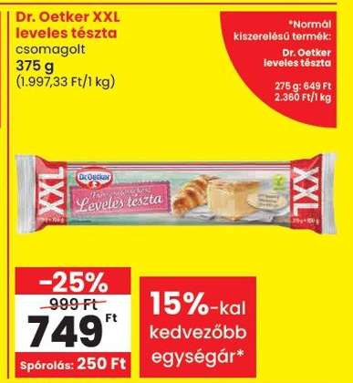 Dr. Oetker XXL leveles tészta