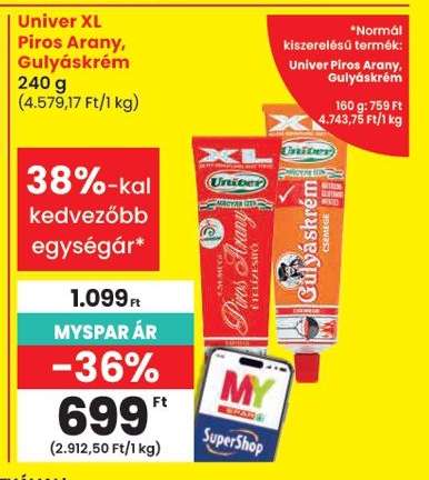 Univer XL Piros Arany, Gulyáskrém
