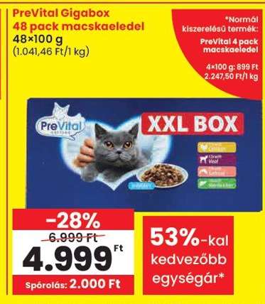 PreVital Gigabox 48 pack macskaeledel