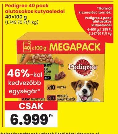 Pedigree 40 pack alutasakos kutyaeledel