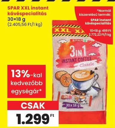 SPAR XXL instant kávéspecialitás