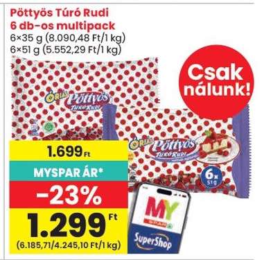 Pöttyös Túró Rudi 6 db-os multipack