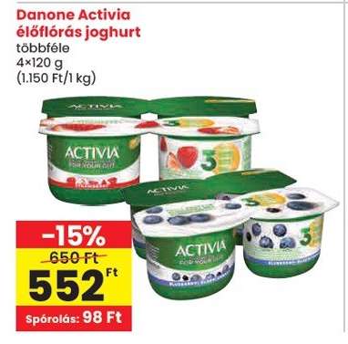 DANONE Activia élőflórás joghurt
