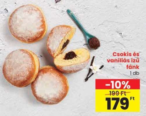 Csokis és vaníliás ízű fánk