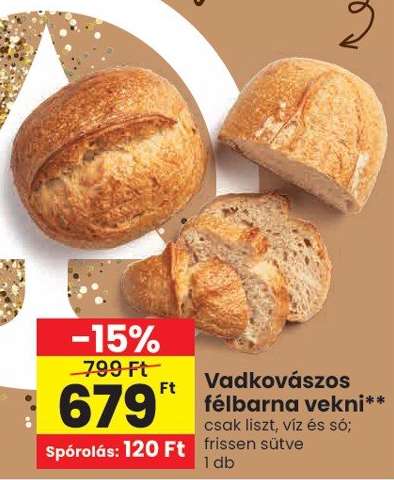 Vadkovászos félbarna vekni