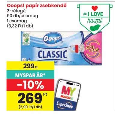 Ooops! papír zsebkendő