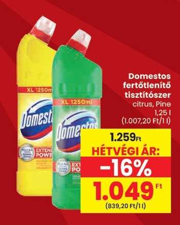 Domestos fertőtlenítő tisztítószer