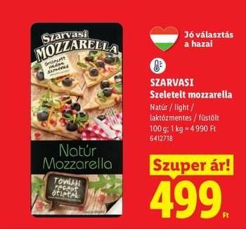 SZARVASI Szeletelt mozzarella