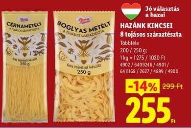 HAZÁNK KINCSEI 8 tojásos száraztészta