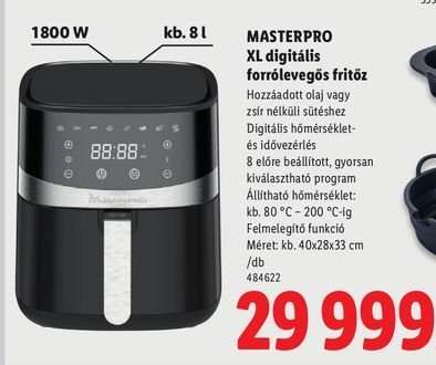 Masterpro XL digitális forrólevegős fritőz