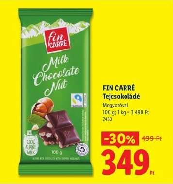 FIN CARRÉ Tejcsokoládé