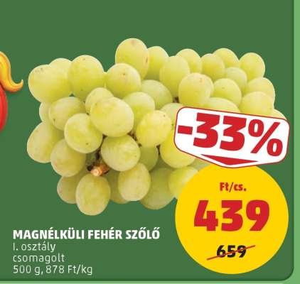 Magnélküli fehér szőlő