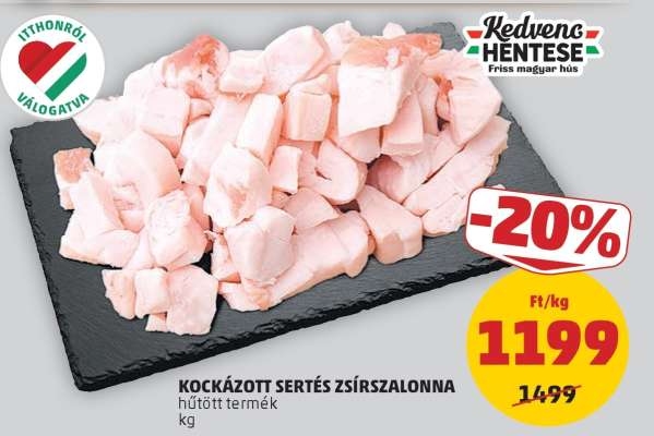 Kockázott Sertés Zsírszalonna