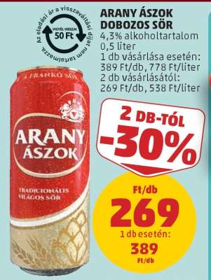 Arany Ászok Dobozos Sör
