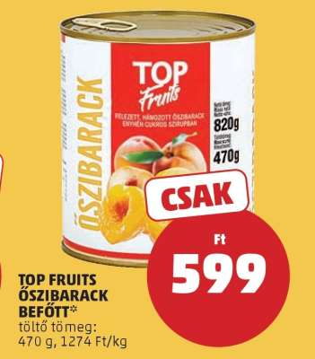 TOP FRUITS Őszibarack Befőtt