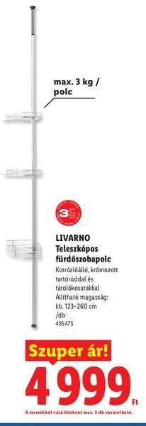Livarno Teleszkópos fürdőszobapolc