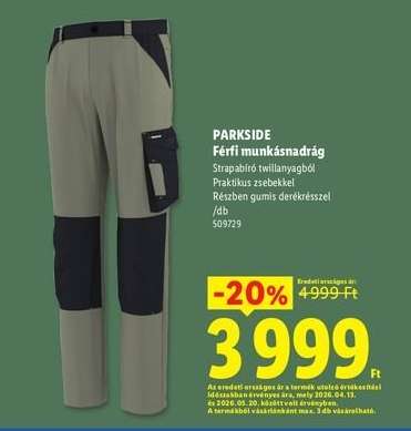 PARKSIDE Férfi munkásnadrág