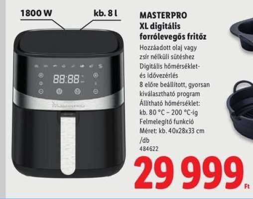 Masterpro XL digitális forrólevegős fritőz