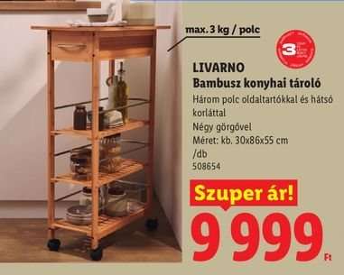 LIVARNO Bambusz konyhai tároló