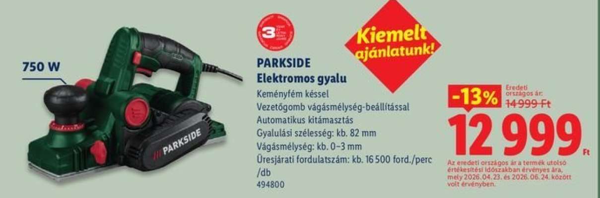 PARKSIDE Elektromos gyalu