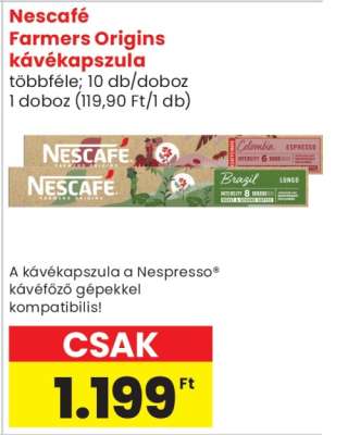Nescafé Farmers Origins kávékapszula
