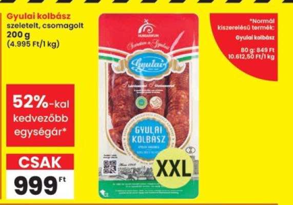 Gyulai kolbász szeletelt, csomagolt