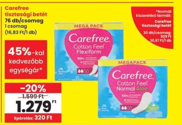 CAREFREE Tisztasági betét