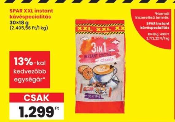 SPAR XXL instant kávéspecialitás