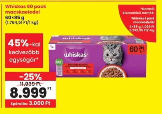 Whiskas 60 pack macskaeledel