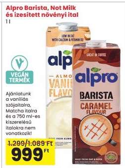 Alpro Barista, Not Milk és ízesített növényi ital
