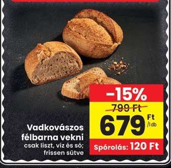 Vadkovászos félbarna vekni