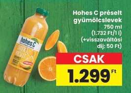 Hohes C préselt gyümölcslevek