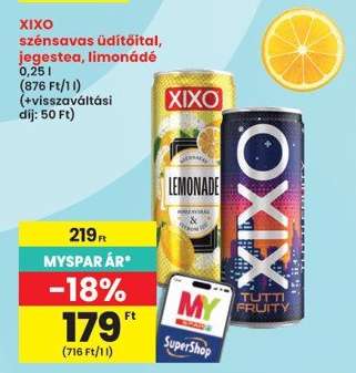 XIXO szénsavas üdítőital, jegestea, limonádé
