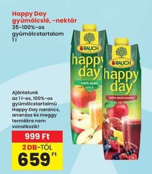 Happy Day gyümölcslé, -nektár