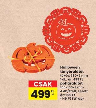Halloween tányéralátét